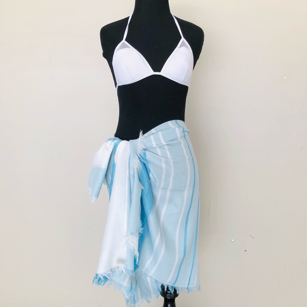 Striped Summer Wrap Scarf / Beach Sarong